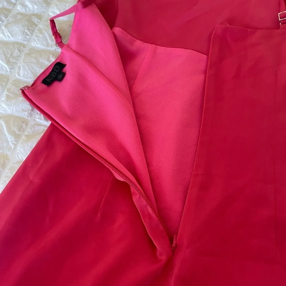 NBD Abra Pink Satin Ruched Mini Dress - Picture 10 of 12